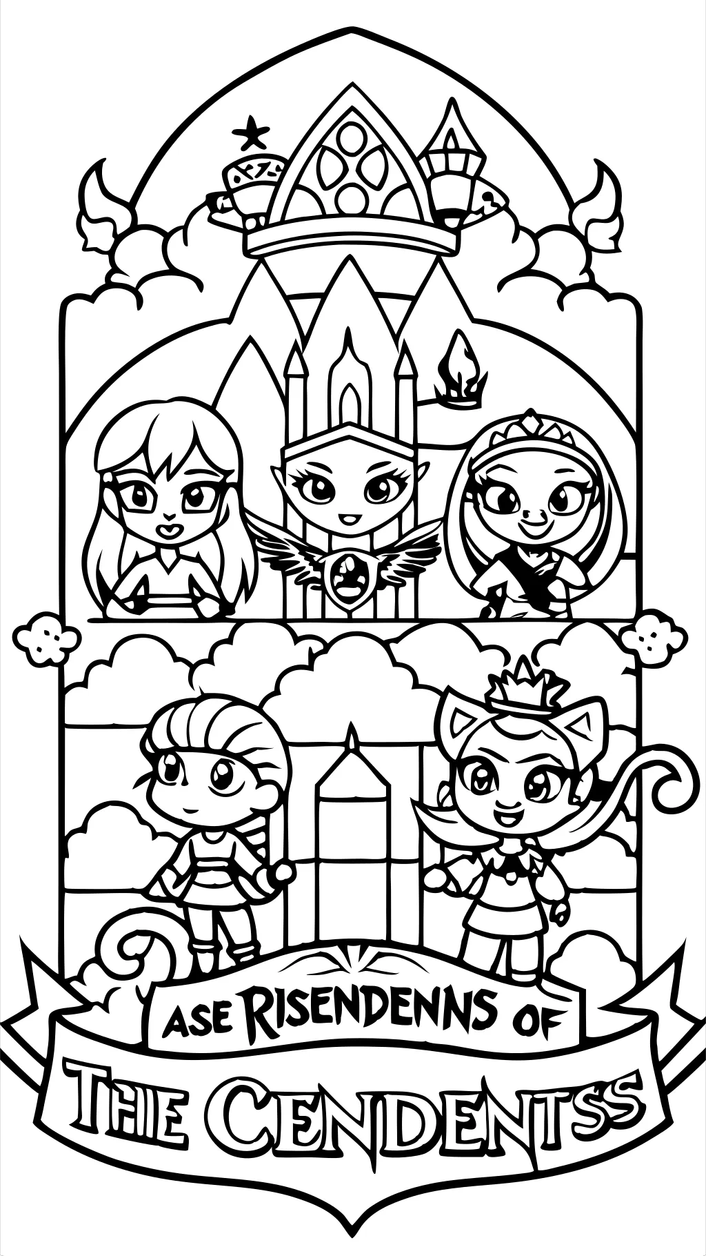 descendants the rise of red coloring pages